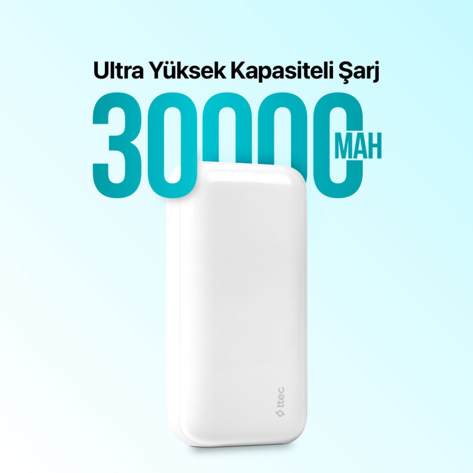 Ttec 2BB190S ReCharger Ultra 30.000 mAh Taşınabilir Şarj Aleti / Powerbank  Siyah