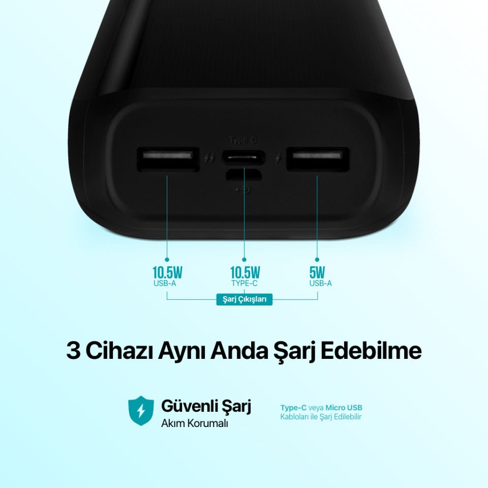 Ttec 2BB190S ReCharger Ultra 30.000 mAh Taşınabilir Şarj Aleti / Powerbank  Siyah