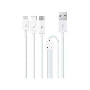 Ttec 2DK7521 Trio(Üçlü)3'ü Bir Arada Şarj Kablosu USB-A - USB-C / Lightning / Micro USB - Beyaz
