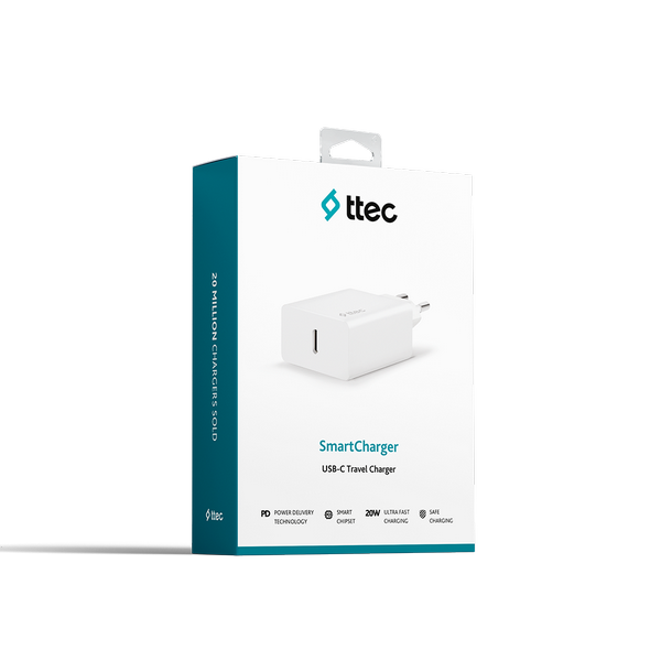 Ttec 2SCS22B SmartCharger PD 20W Seyahat Hızlı Şarj Aleti  Beyaz